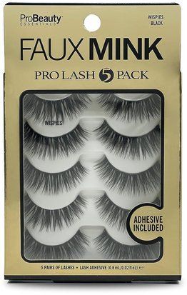 Набір накладних вій з клеєм PRO BEAUTY ESSENTIALS Faux Mink False Eyelashes (Wispies) 5 пар 27042 фото