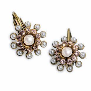 Серьги-клипсы "Жемчужная симфония" от Michal Negrin с кристаллами и жемчугом Swarovski 20133 фото