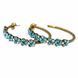 Серьги-кольца Michal Negrin "Бирюзовое сияние" с кристаллами Swarovski, 35 мм 100-119322 фото 2