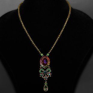 Намисто Michal Negrin "Східний танець" зі смарагдовими кристалами Swarovski 57050 1 фото
