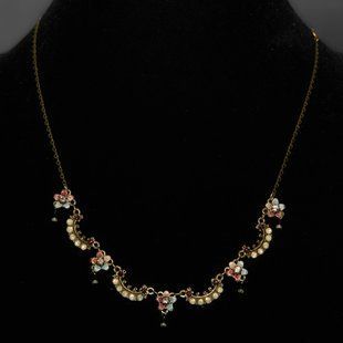 Вінтажне кольє від Michal Negrin "Квіткова Ніжність" з перловими кристалами Swarovski 25120 1 фото