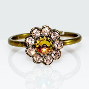 Каблучка "Літнє сяйво" Michal Negrin з кристалами Swarovski, ручна робота 50080 фото