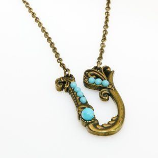 Кулон з латуні Michal Negrin у вигляді букви U з кристалами Swarovski 55450U фото