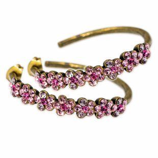 Серьги-кольца Michal Negrin "Розовая феерия" с кристаллами Swarovski, 35 мм 100-119322 фото
