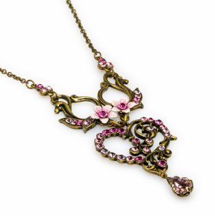 Кольє Michal Negrin "Рожева Ідилія" з кристалами Swarovski 40450 фото