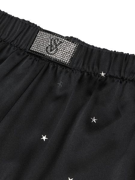 Пижама женская Victoria's Secret Glazed Satin Dew Drop Long Pajama Set, черная, XL 20179 фото