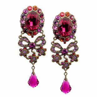 Серьги-клипсы "Королевский пурпур" от Michal Negrin с кристаллами Swarovski 57043 фото