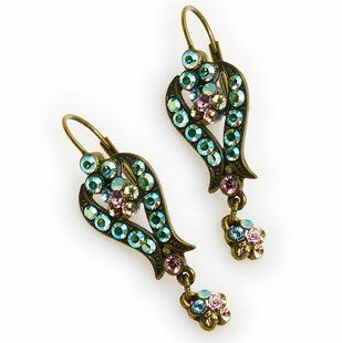 Серьги Michal Negrin с бирюзовыми кристаллами Swarovski 08882 фото