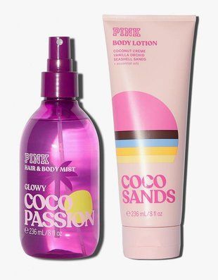 Набір для тіла Victoria's Secret PINK Coco Sands & Coco Passion (Лосьйон 236 мл + Спрей для тіла і волосся 236 мл) 59611 фото