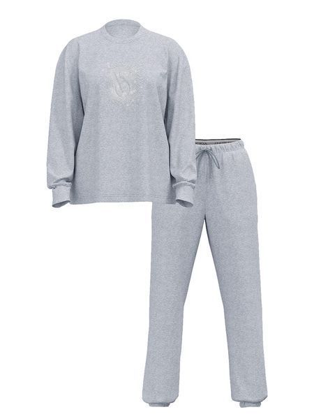 Піжама жіноча Victoria's Secret 100% Cotton Long Pajama Set, S, Сіра 20179 фото