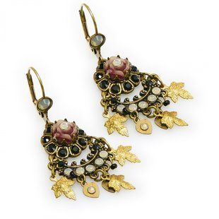 Викторианские серьги-подвески с черно-белыми кристаллами Swarovski от Michal Negrin 25891 5 фото