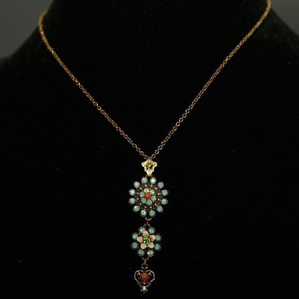 Намисто Michal Negrin "Калейдоскоп Розкоші" з бірюзовими кристалами Swarovski 57980 2 фото