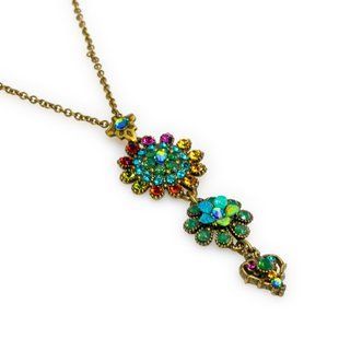 Намисто Michal Negrin "Калейдоскоп Розкоші" із зеленими кристалами Swarovski 57980 3 фото