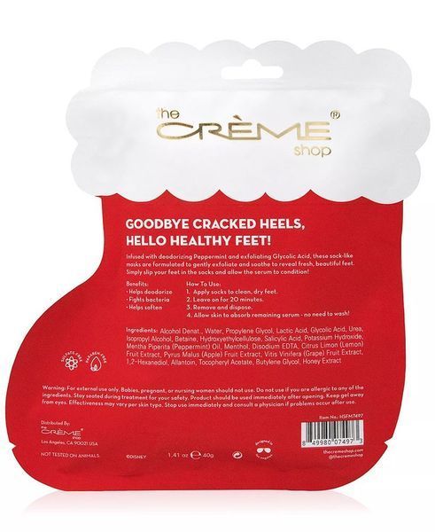 Освіжальна й ексфолювальна маска для ніг THE CREME SHOP X Disney Refreshing & Exfoliating Foot Mask 3 шт. по 40 г #08069 фото