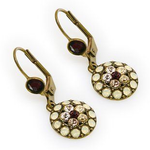 Винтажные серьги Michal Negrin с бордовыми кристаллами Swarovski 40321 фото