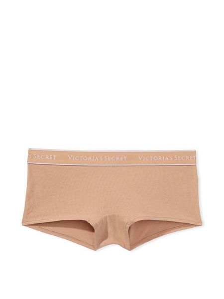 Женские трусики Victoria&rsquo;s Secret Cotton Logo Boyshort Panty &ndash; Praline, размер M 115811979 фото