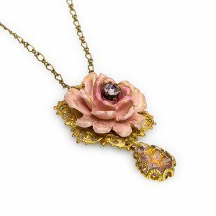 Кольє Michal Negrin "Цвітіння Троянди" з ліловими кристалами Swarovski 30510 2 фото