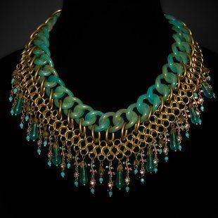 Намисто від Michal Negrin "Аквамариновий Риф" з кристалами та намистинами Swarovski 56790 фото