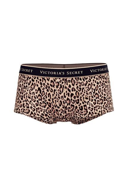 Жіночі трусики Victoria&rsquo;s Secret Cotton Logo Boyshort Panty &ndash; Natural Leopard, розмір M 115811954 фото