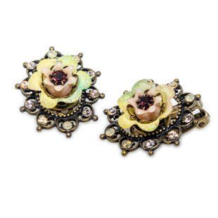 Серьги-клипсы "Лепестки нежности" от Michal Negrin с кристаллами Swarovski 40833 фото