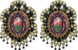 Винтажные серьги-клипсы &laquo;Королевские розы&raquo; от Michal Negrin с кристаллами Swarovski 28423 фото