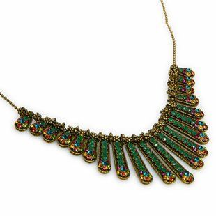 Кольє Michal Negrin "Антична Розкіш" із зеленими кристалами Swarovski 57440 3 фото