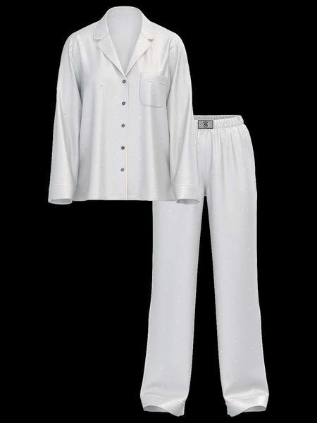 Піжама сатинова Victoria's Secret Glazed Satin Dew Drop Long Pajama Set, XL 20179 фото