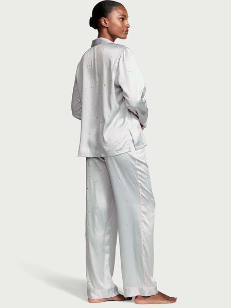 Піжама сатинова Victoria's Secret Glazed Satin Dew Drop Long Pajama Set, XL 20179 фото