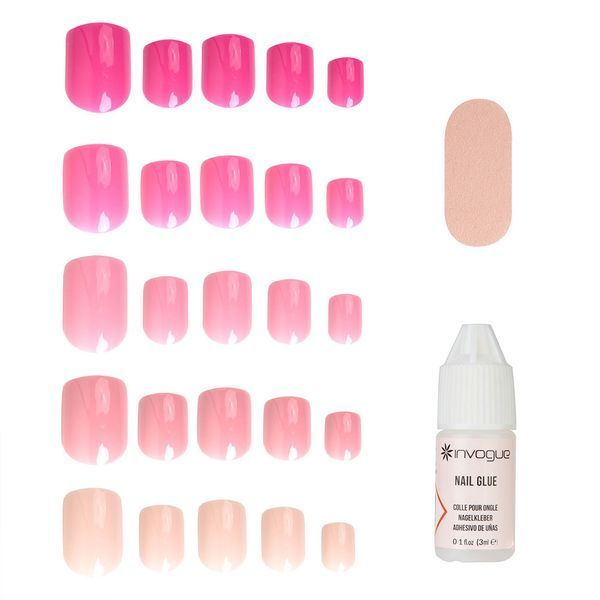 Набір квадратних накладних нігтів InVogue Pink Ladies (120 штук) 74165 фото