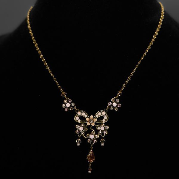 Кольє Michal Negrin "Кришталевий Букет" з рожевими кристалами та намистинами Swarovski 56900 1 фото