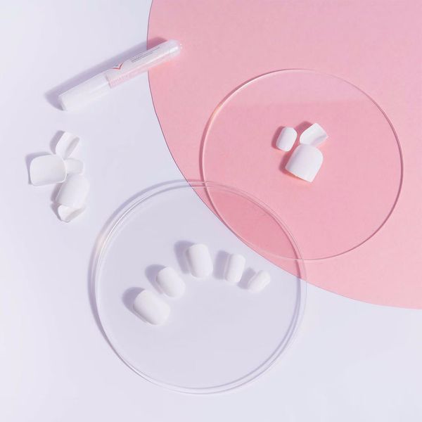 Набор квадратных накладных ногтей Nail HQ, оттенок белый, 24 шт/уп 93746 фото