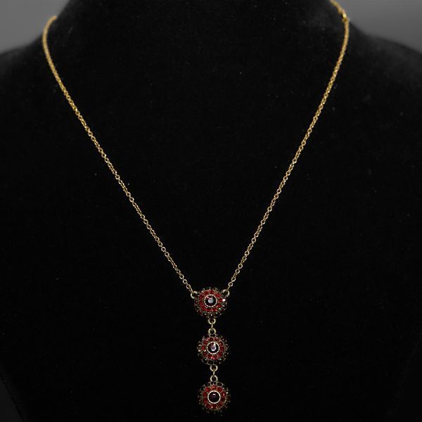 Колье Michal Negrin "Цветочное Гармония" с красными кристаллами Swarovski 57850 фото