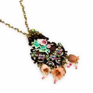Кольє Michal Negrin "Квітковий Вальс" з кристалами та намистинами Swarovski 30570 фото