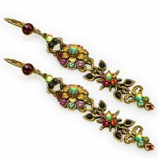 Длинные серьги "Enchanted Vintage" от Michal Negrin с разноцветными кристаллами Swarovski 26861 фото