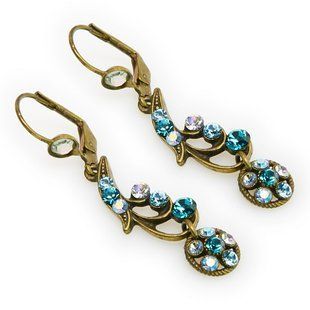 Серьги Michal Negrin с подвесками "Imperial Elegy" в голубых тонах с кристаллами Swarovski 28101 фото