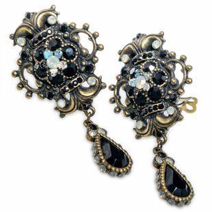 Серьги-клипсы "Ночная тайна" от Michal Negrin с кристаллами Swarovski 57083 фото