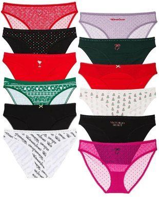 Подарунковий набір трусиків Victoria&rsquo;s Secret 12-Pack Bikini Panties Holiday Advent Calendar, L 112546679 фото