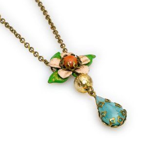 Кольє Michal Negrin "Квітуча Гармонія" з бірюзовим кристалом Swarovski 54600 3 фото