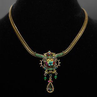 Намисто від Michal Negrin "Золотий Вік" із зеленими кристалами Swarovski 56690 3 фото