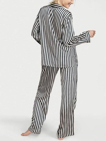 Сатинова піжама Victoria's Secret Satin Long Pajama Set - розмір M 20179 фото