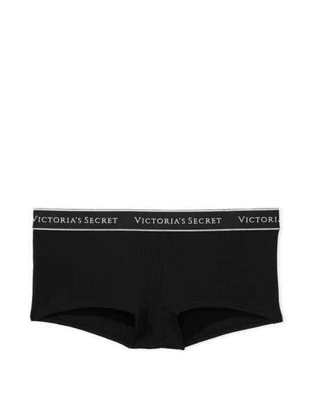 Жіночі трусики Victoria&rsquo;s Secret Cotton Logo Boyshort Panty &ndash; Black, розмір M 115801102 фото