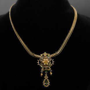 Намисто від Michal Negrin "Золотий Вік" із золотистими кристалами та перлинами Swarovski 56690 1 фото