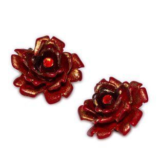 Серьги-клипсы "Роза Страсти" с кристаллом Swarovski от Michal Negrin 18213 фото