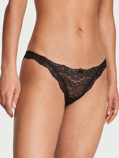Трусики-чикини Victoria's Secret Dream Angels Lace (Черные) (L) 92295475 фото