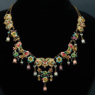 Ожерелье от Michal Negrin "Имперский Калейдоскоп" с кристаллами и бусинами Swarovski 23980 фото