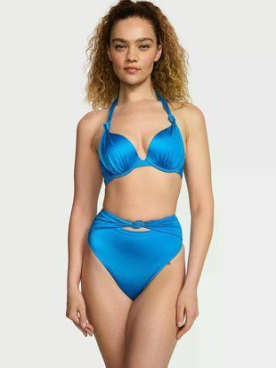 Купальник раздельный Victoria's Secret Swim Knotted Sexy Tee Push-Up Bikini Синий 36C / M 112396643 фото