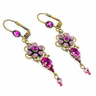 Сережки-підвіски Michal Negrin "Романтичний вінтаж" з кристалами Swarovski 51931 фото