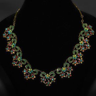 Кольє від Michal Negrin "Вікторіанський Світанок" із зеленими кристалами Swarovski 56880 2 фото