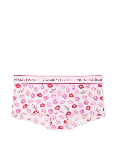 Жіночі трусики Victoria's Secret Cotton Logo Boyshort Panty (White Kisses) / M 115749573 фото