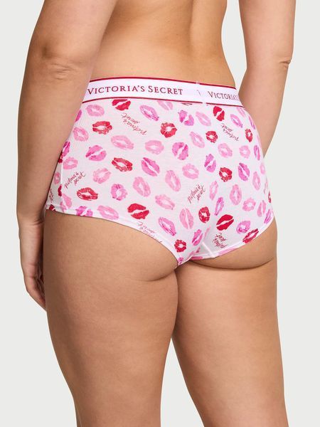 Жіночі трусики Victoria's Secret Cotton Logo Boyshort Panty (White Kisses) / M 115749573 фото